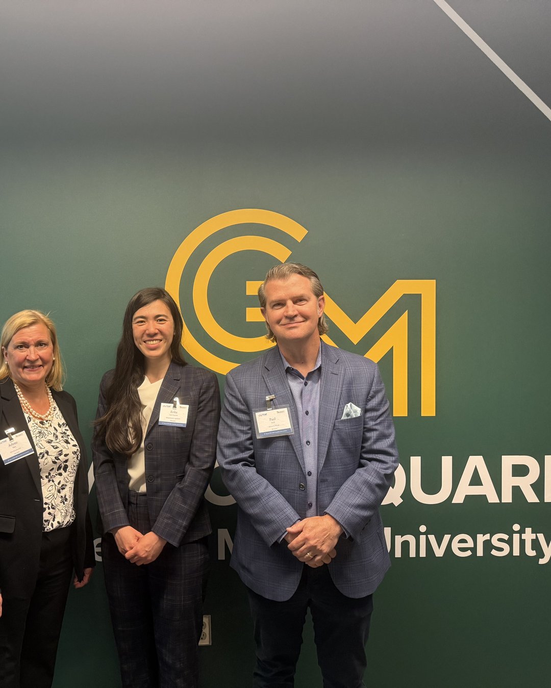 Erika at a university conference on AI policy