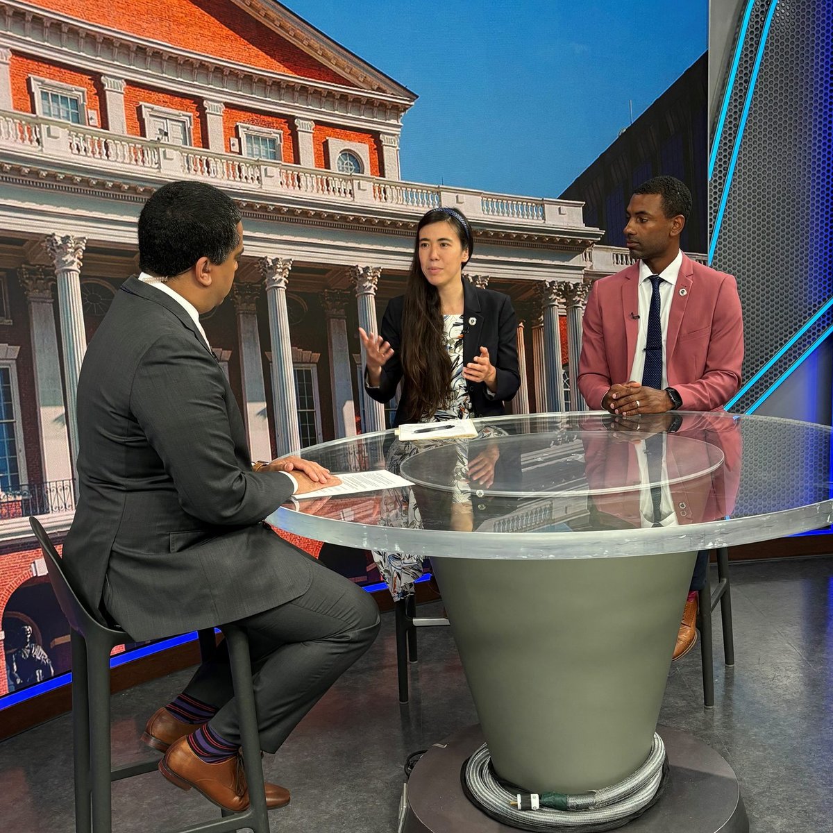 Erika discussing Beacon Hill transparency on a news program